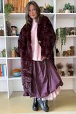 Paloma Dusk Premium Faux Fur Coat Dark Cherry /20=